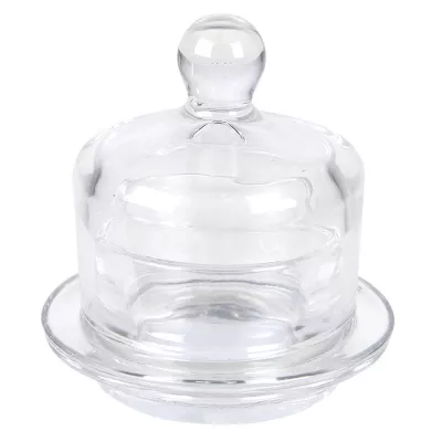Clayre & Eef Bonbonschale Ø 9x10 cm Glas Rund Bonbonniere