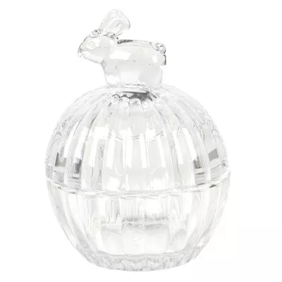 Clayre & Eef Bonbonschale Kaninchen 8x8x11 cm Glas Bonbonniere