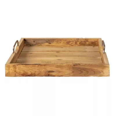 Clayre & Eef Deko Accessoires 40x40x8 cm Braun Holz Quadratisch