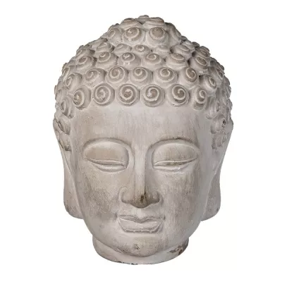 Clayre & Eef Deko Buddha 13x14x17 cm Grau Stein Deko Accessoires