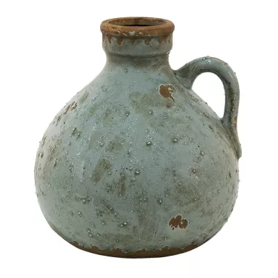 Clayre & Eef Deko Flasche 15x15x16 cm Grau Keramik Deko Kanne Mini Flasche