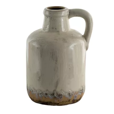 Clayre & Eef Deko Kanne Ø 14x23 cm Beige Keramik Mini Flasche