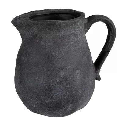 Clayre & Eef Dekoration Krug 16x13x15 cm Grau Keramik Deko Accessoires