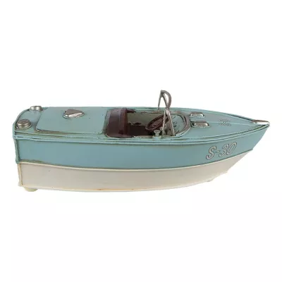 Clayre & Eef Dekoration Modell Boot 24x11x9 cm Blau Metall Deko Accessoires