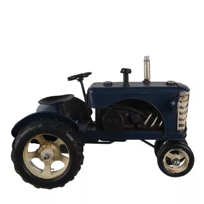 Clayre & Eef Dekoration Modell Traktor 25x15x18 cm Blau Metall Deko Accessoires
