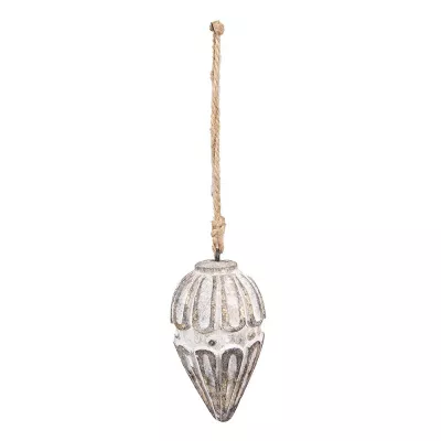 Clayre & Eef Dekoration Ornament Ø 6x11 cm Beige Braun Holz Ornament
