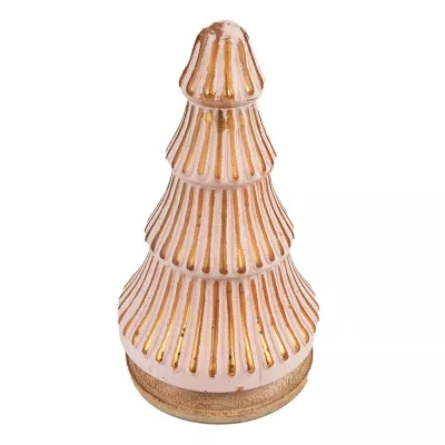 Clayre & Eef Dekorative Figur Weihnachtsbaum 24 cm Rosa