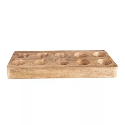 Clayre & Eef Eierhalter 30x13x2 cm Braun Holz