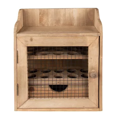 Clayre & Eef Eierschrank 30x14x36 cm Braun Holz Metall Rechteckig
