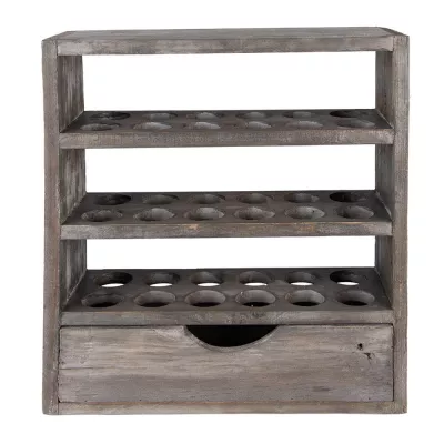 Clayre & Eef Eierschrank 35x11x38 cm Grau Holz Rechteckig