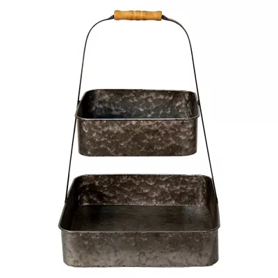 Clayre & Eef Etagere 2 Etagen 31x31x47 cm Grau