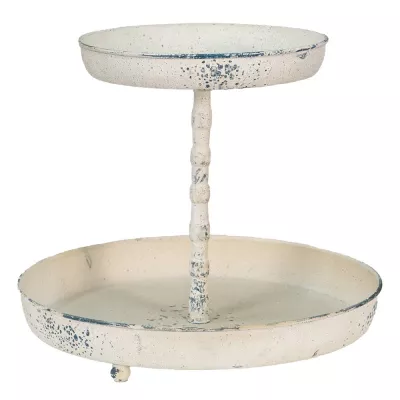 Clayre & Eef Etagere 2 Etagen ⌀ 35x29 cm Beige Metall