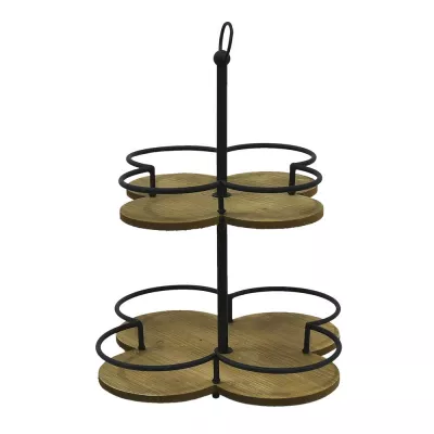 Clayre & Eef Etagere 31x31x46 cm Schwarz Braun