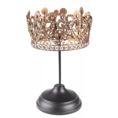 Clayre & Eef Figur Krone 25 cm Braun Metall Wohnaccessoires Deko Accessoires