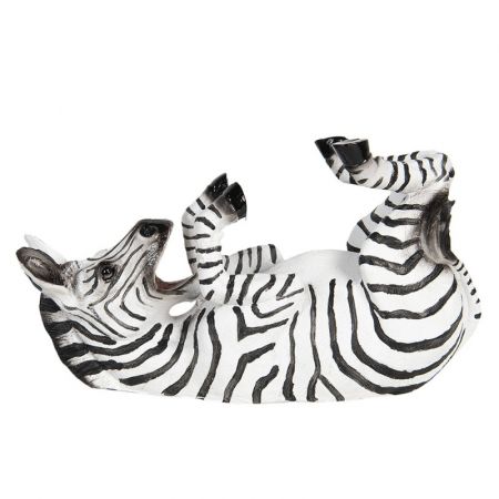 Clayre & Eef Flaschenhalter Zebra 32x12x18 cm Schwarz