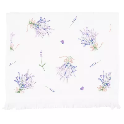 Clayre & Eef Gästehandtuch 40x66 cm Lila Baumwolle Lavendel