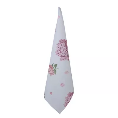 Clayre & Eef Geschirrtuch 50x70 cm Blau Rosa Baumwolle Hortensie