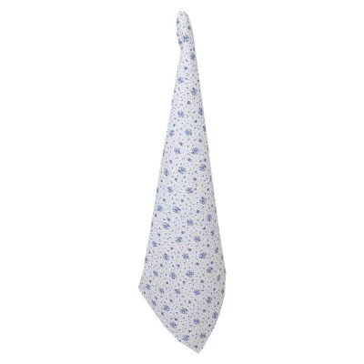 Clayre & Eef Geschirrtuch 50x70 cm Weiß Blau Baumwolle Rosen Rechteck Küchentuch