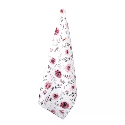 Clayre & Eef Geschirrtuch 50x70 cm Weiß Grün Baumwolle Rosen Rechteckig Küchentuch Küchentuch