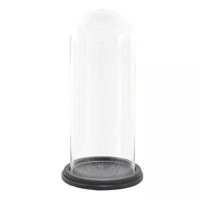 Clayre & Eef Glasglocke Ø 17x35 cm Braun Holz Glas