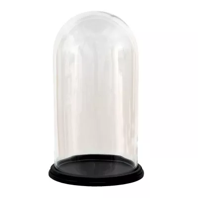 Clayre & Eef Glasglocke Ø 21x35 cm Braun Holz Glas