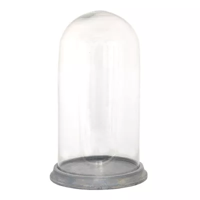 Clayre & Eef Glasglocke Ø 22x38 cm Braun Glas Holz