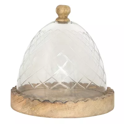 Clayre & Eef Glasglocke Ø 23x23 cm Braun