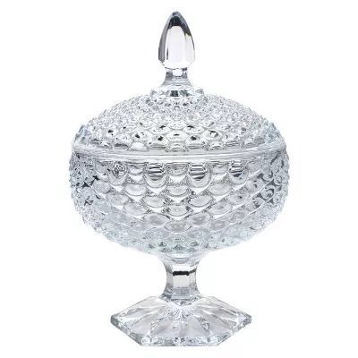 Clayre & Eef Glastopf Ø 16x25 cm Transparant Glas Topf mit Deckel