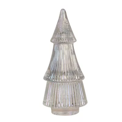 Clayre & Eef Glastopf Weihnachtsbaum  Ø 7x16 cm Transparant Glas Vorratsglasdeckel