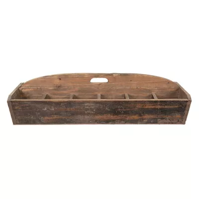 Clayre & Eef Holz Kiste 88x32x23 cm Braun Holz Aufbewahrungskiste