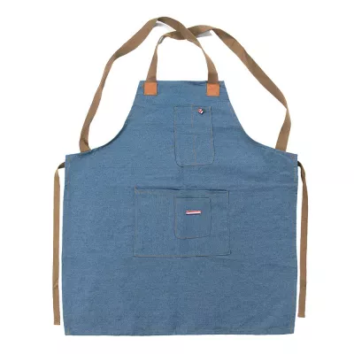 Clayre & Eef Kochschürze 70x65 cm Blau Baumwolle Polyester Grillschürze