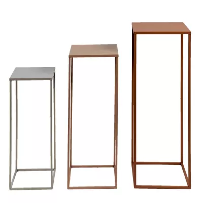 Clayre & Eef Kommode Rosa Grau Metall Rechteckig