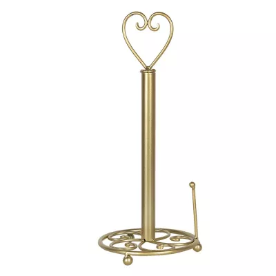 Clayre & Eef Küchenrollenhalter Ø 18x39 cm Goldfarbig Metall Rollenhalter