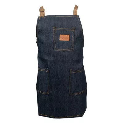 Clayre & Eef Küchenschürze Kinder 48x44 cm Blau Baumwolle Polyester