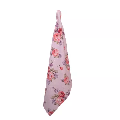 Clayre & Eef Küchentuch 50x70 cm Rot Lila Baumwolle Rosen Rechteckig Küchentuch