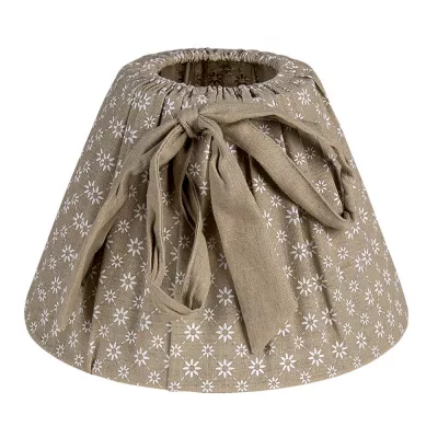 Clayre & Eef Lampenschirm Ø 25x16 cm Beige Textil Blumen