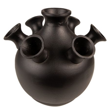 Clayre & Eef Metall-Vase 17 cm Schwarz