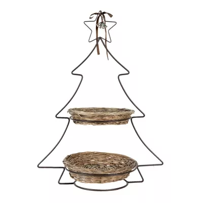 Clayre & Eef Obstschale Weihnachtsbaum 63 cm Braun