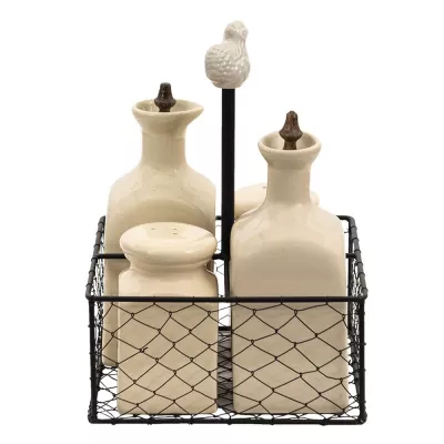 Clayre & Eef Pfeffer und Salz Huhn 15x15x21 cm Beige