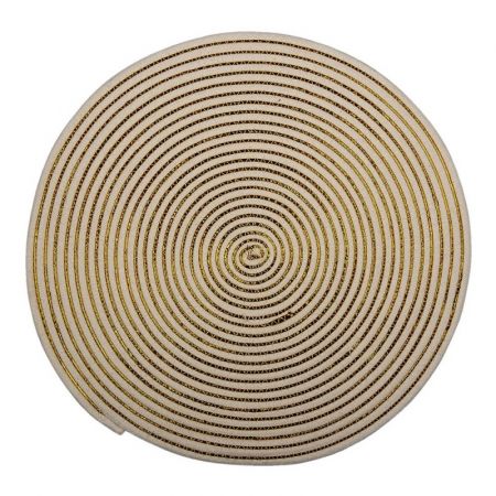 Clayre & Eef Platzset Rattan Ø 51x1 cm Weiß Gelb Jute Kreis