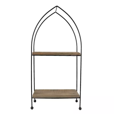 Clayre & Eef Regal 27x14x57 cm Braun Holz Metall Gartenregal
