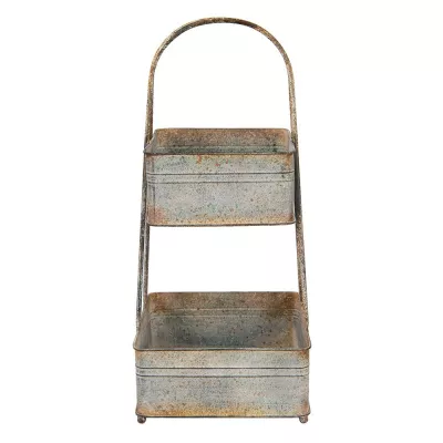 Clayre & Eef Servier Schale 29x29x66 cm Grau