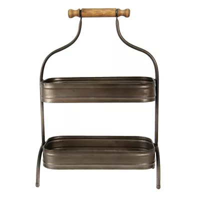 Clayre & Eef Servier Schale 51 cm Grau Braun