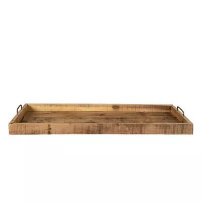 Clayre & Eef Servier Schale 80x36x8 cm Braun Holz Rechteckig Deko Accessoires