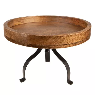 Clayre & Eef Servier Schale Ø 28x16 cm Braun Holz Metall