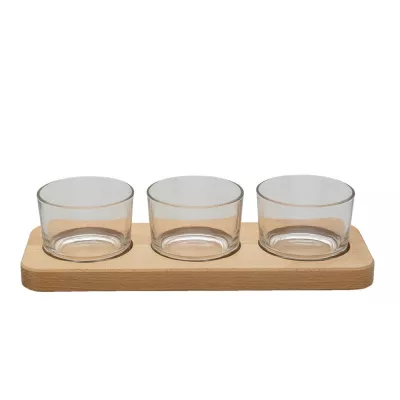 Clayre & Eef Servierschale 29x11x7 cm Holz Glas Tablett