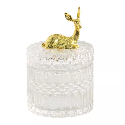 Clayre & Eef Servierschale Ø 9x14 cm Glas Rentier Rund