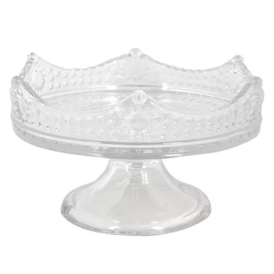 Clayre & Eef Servierschale Krone Ø 21x12 cm Glas Rund