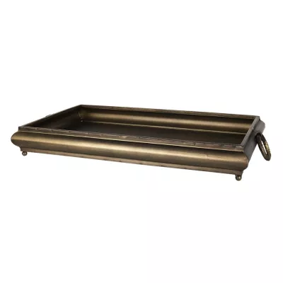 Clayre & Eef Serviertablett 55x30x7 cm Kupferfarbig Metall Rechteckig Servier Schale Deko Accessoires