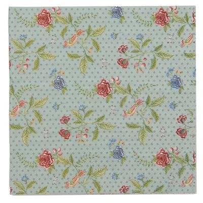 Clayre & Eef Servietten Papier 20er Set 33x33 cm (20) Blau Grün Papier Blumen Quadratisch